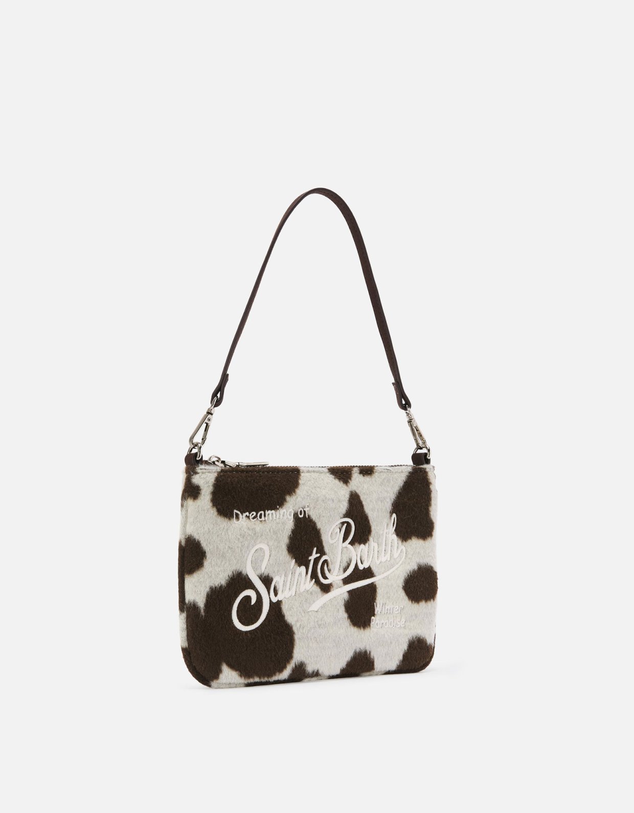 MC2 Saint Barth Parisienne mini shoulder bag in cow print wool blend