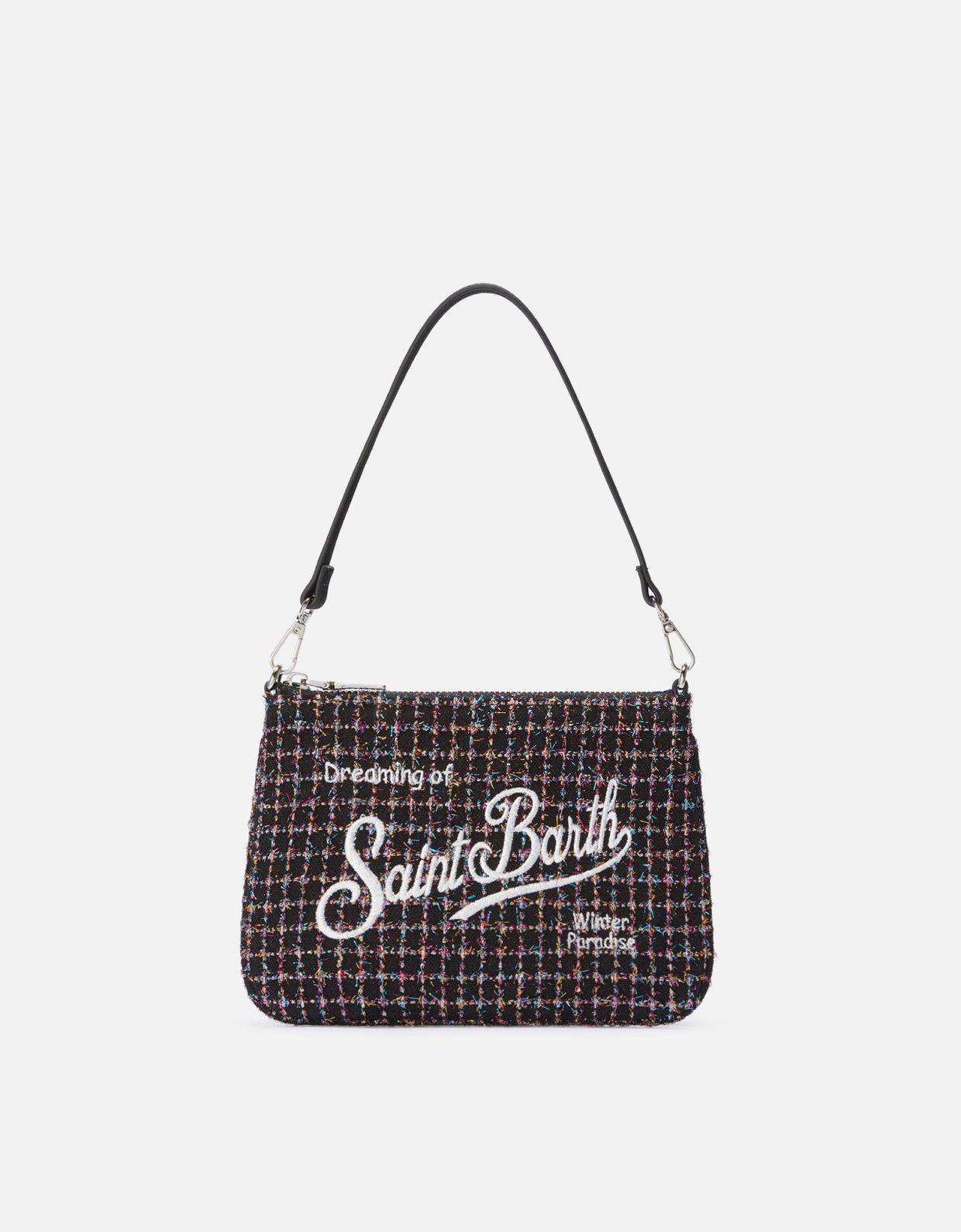 MC2 Saint Barth Parisienne mini shoulder bag in shiny black tweed