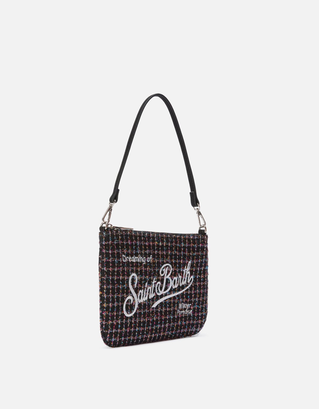 MC2 Saint Barth Parisienne mini shoulder bag in shiny black tweed