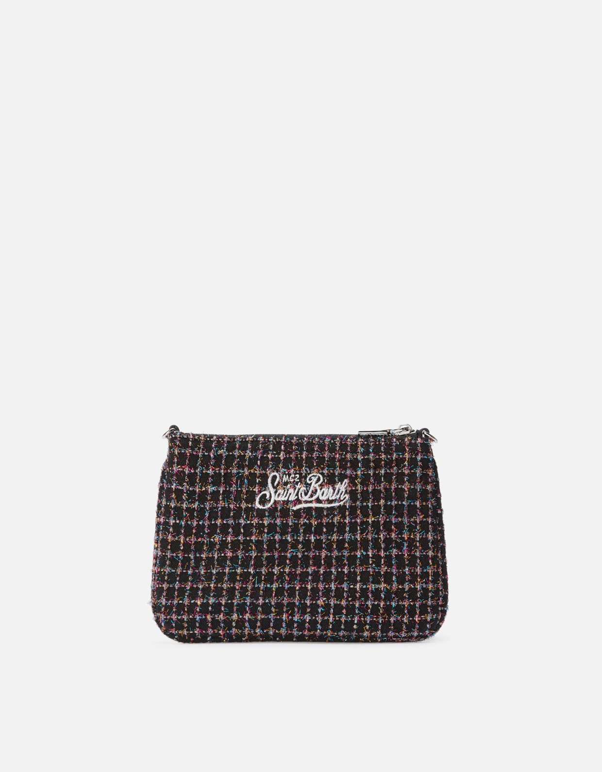 MC2 Saint Barth Parisienne mini shoulder bag in shiny black tweed