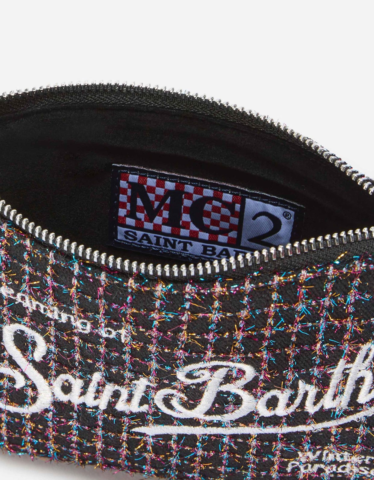MC2 Saint Barth Parisienne mini shoulder bag in shiny black tweed