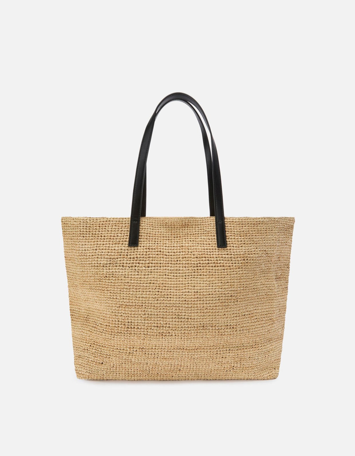 MC2 Saint Barth City raffia bag with contrasting black embroidered logo