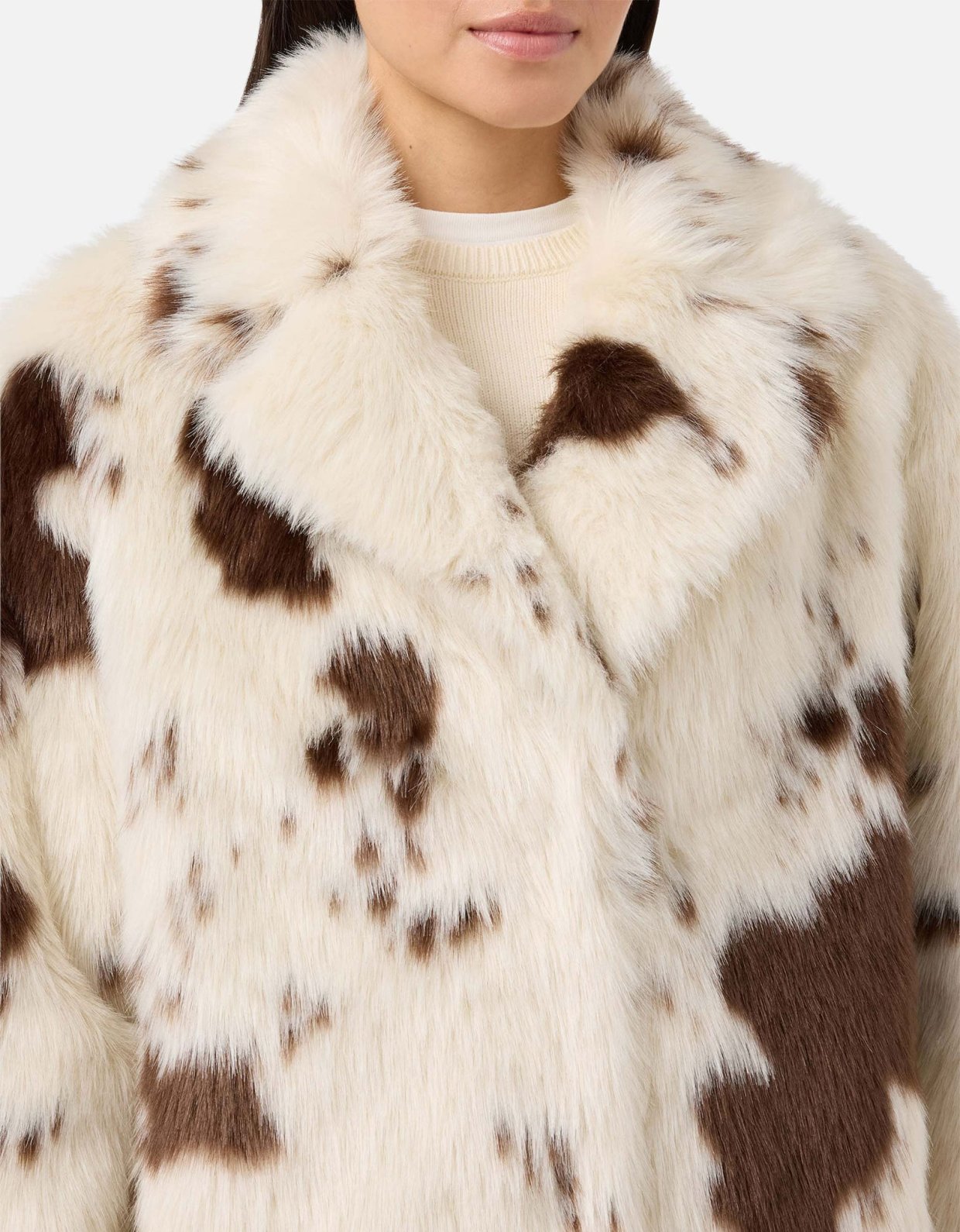 MC2 Saint Barth Rouge faux-fur coat with cow print