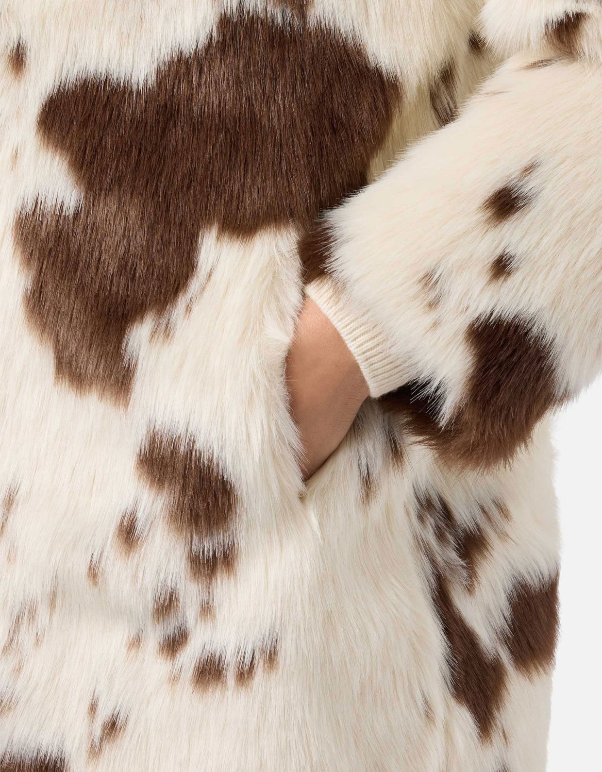 MC2 Saint Barth Rouge faux-fur coat with cow print