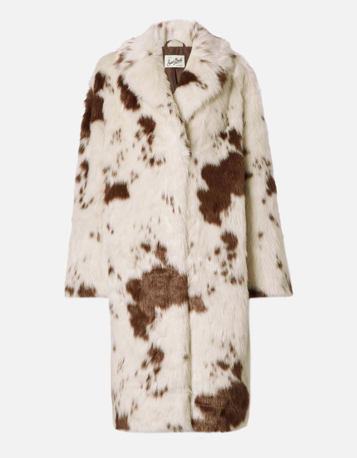 MC2 Saint Barth Rouge faux-fur coat with cow print