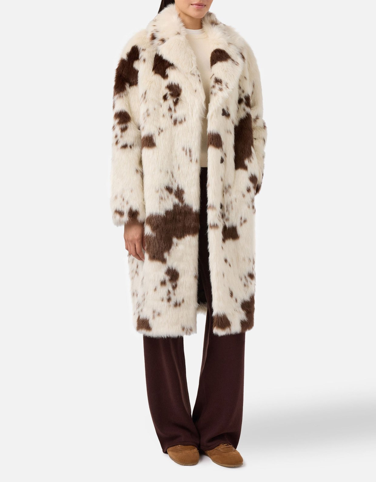 MC2 Saint Barth Rouge faux-fur coat with cow print