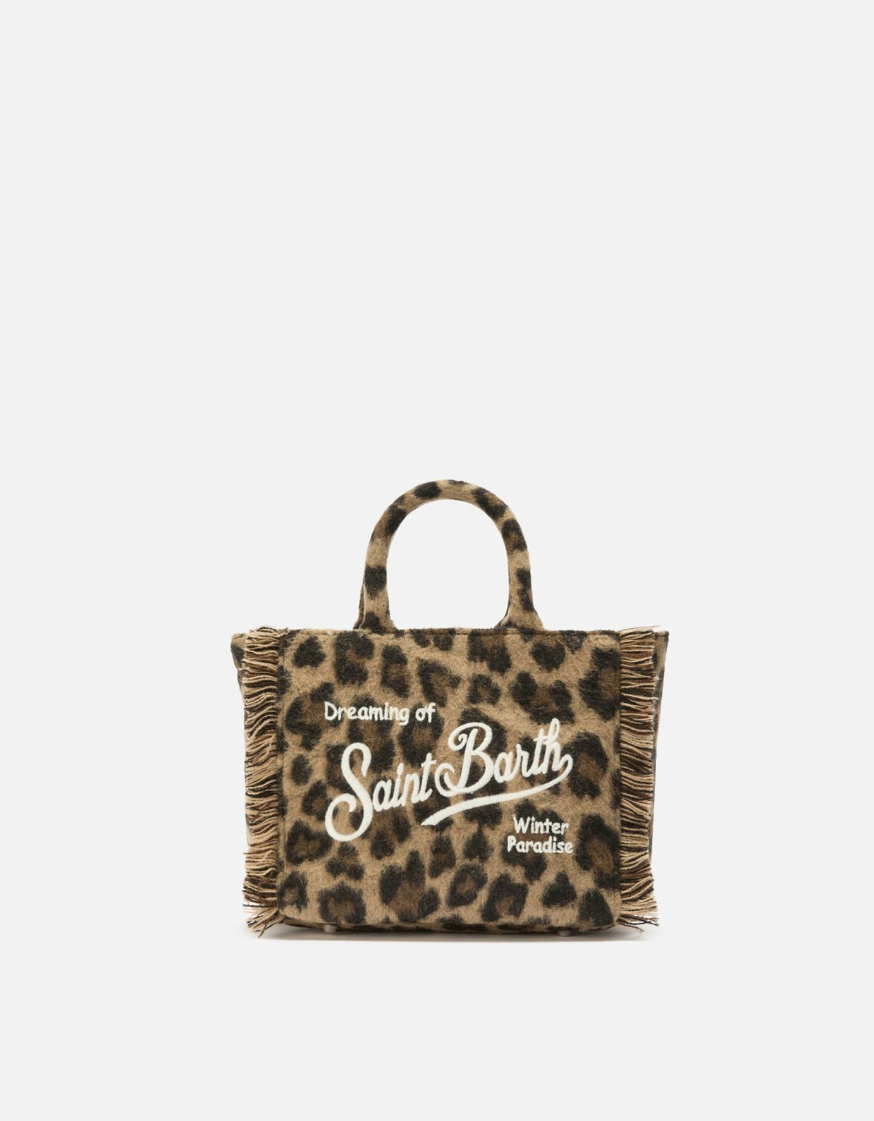 MC2 Saint Barth Vanity mini felt handbag in leopard print wool blend