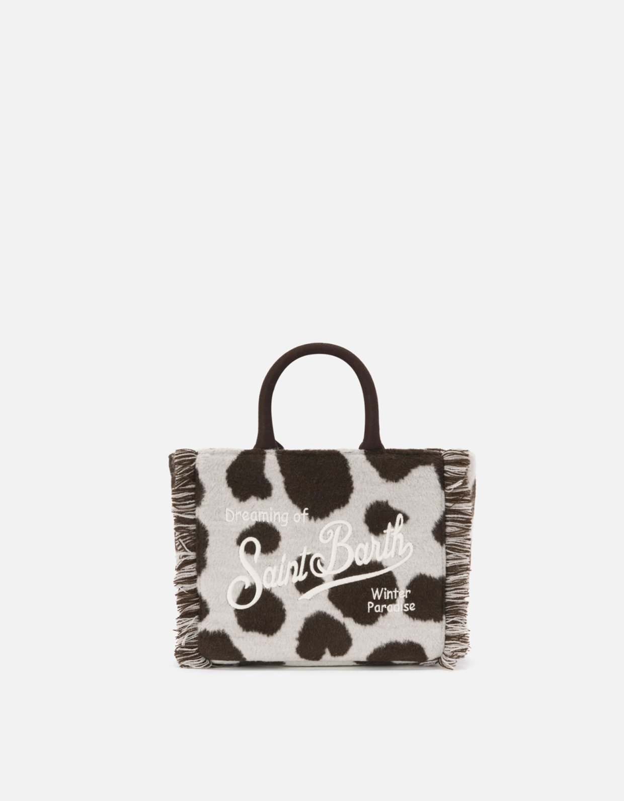 MC2 Saint Barth Vanity mini felt handbag in cow print wool blend