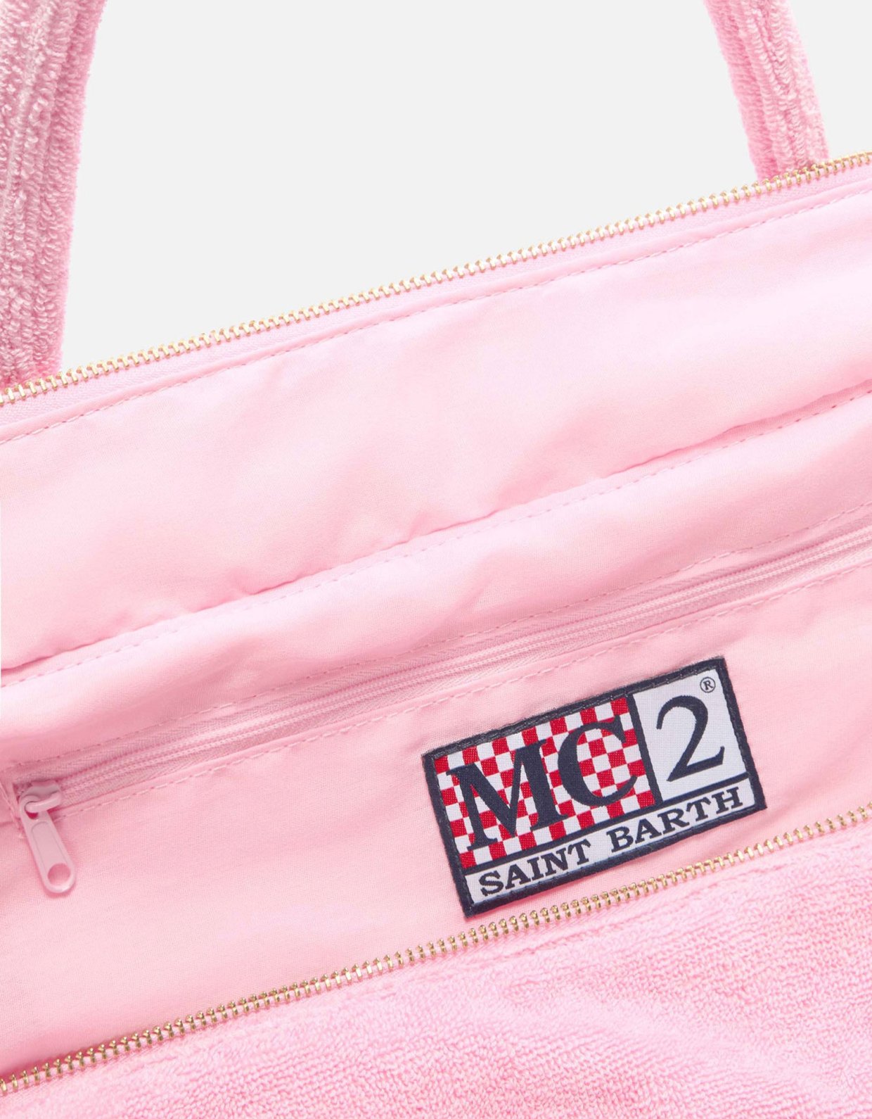 MC2 Saint Barth Pink solid color terry effect Vanity regular bag