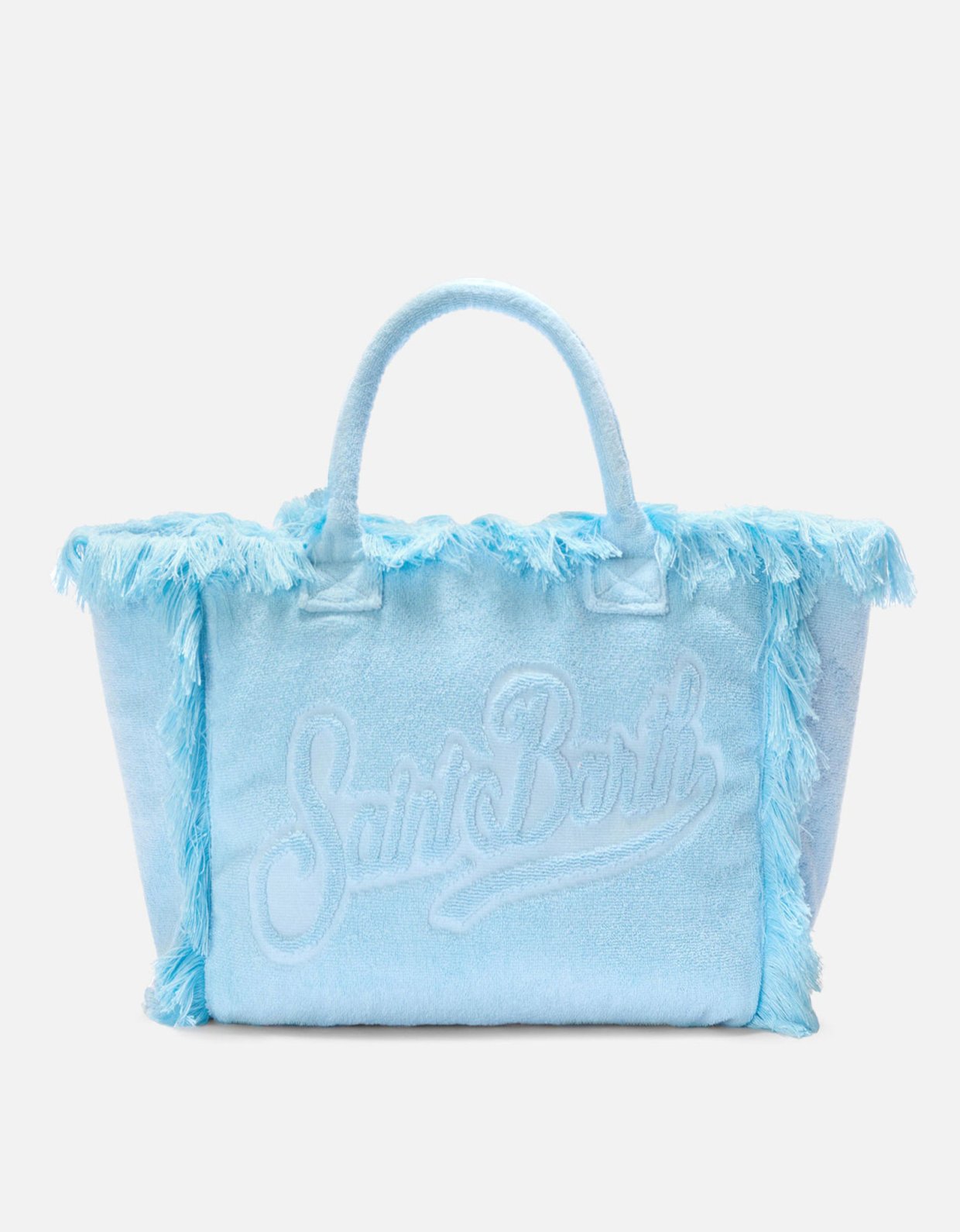 MC2 Saint Barth Light blue solid color terry effect Vanity regular bag