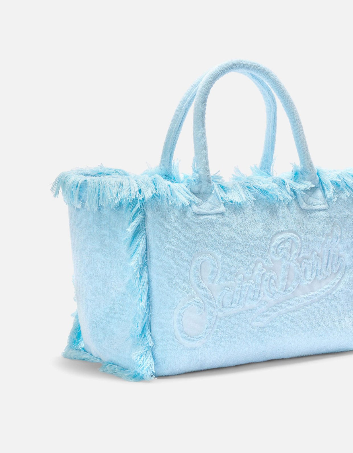 MC2 Saint Barth Light blue solid color terry effect Vanity regular bag