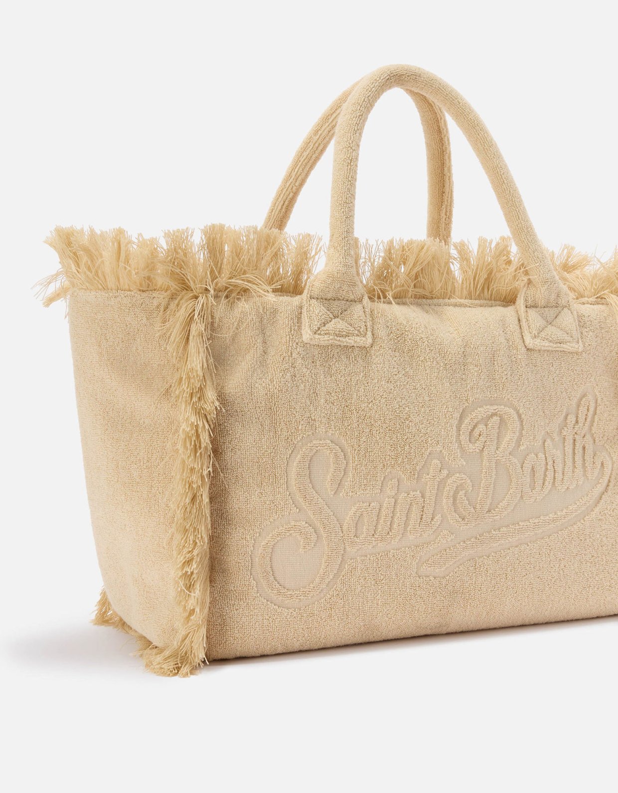 MC2 Saint Barth Beige solid color terry effect Vanity regular bag