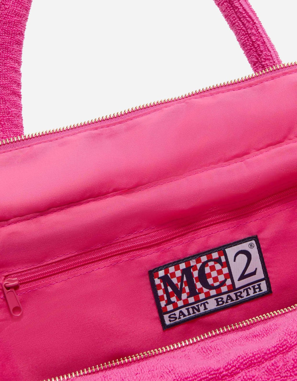 MC2 Saint Barth Fuchsia solid color terry effect Vanity regular bag