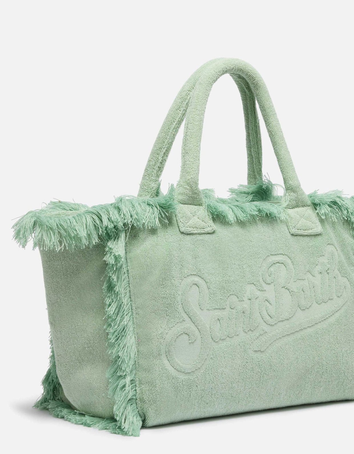 MC2 Saint Barth Mint green solid color terry effect Vanity regular bag