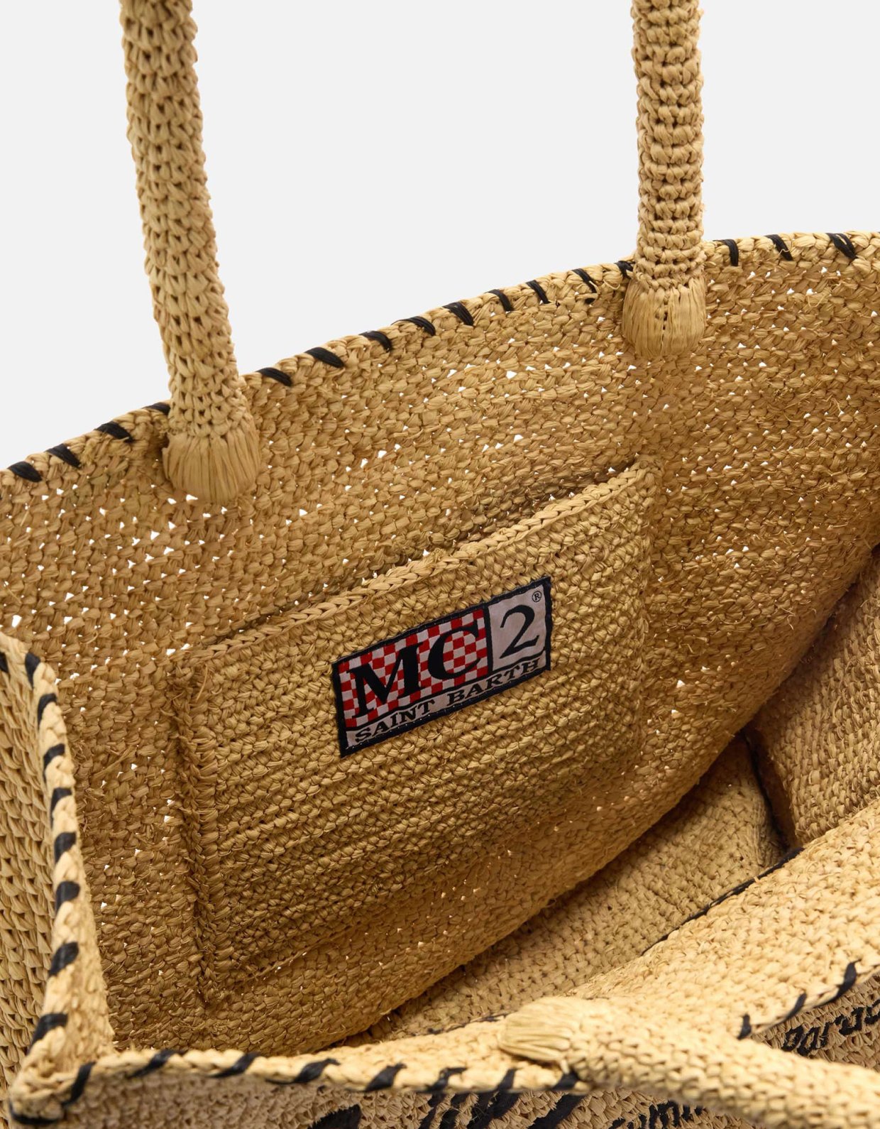 MC2 Saint Barth Regular Vanity raffia bag with black details