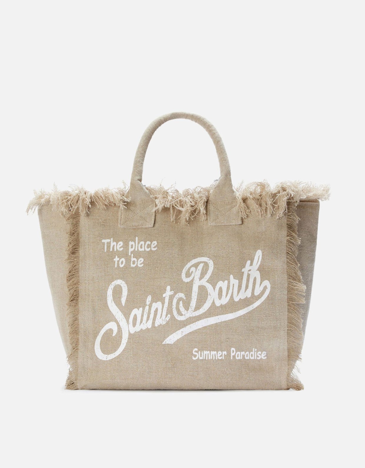 MC2 Saint Barth Beige solid color linen vanity regular bag