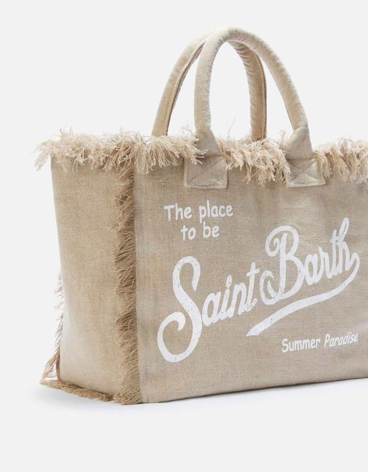 MC2 Saint Barth Beige solid color linen vanity regular bag