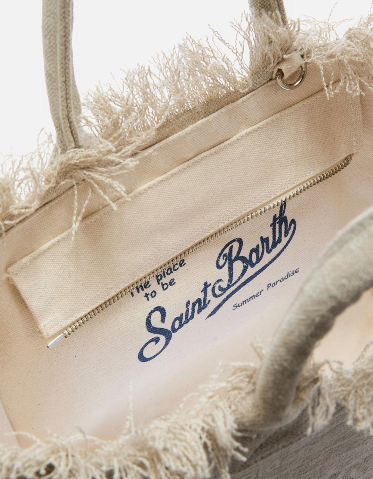 MC2 Saint Barth Beige solid color linen vanity regular bag