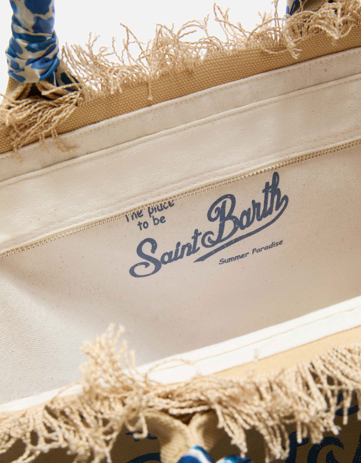 MC2 Saint Barth Beige canvas vanity regular bag with removable twill