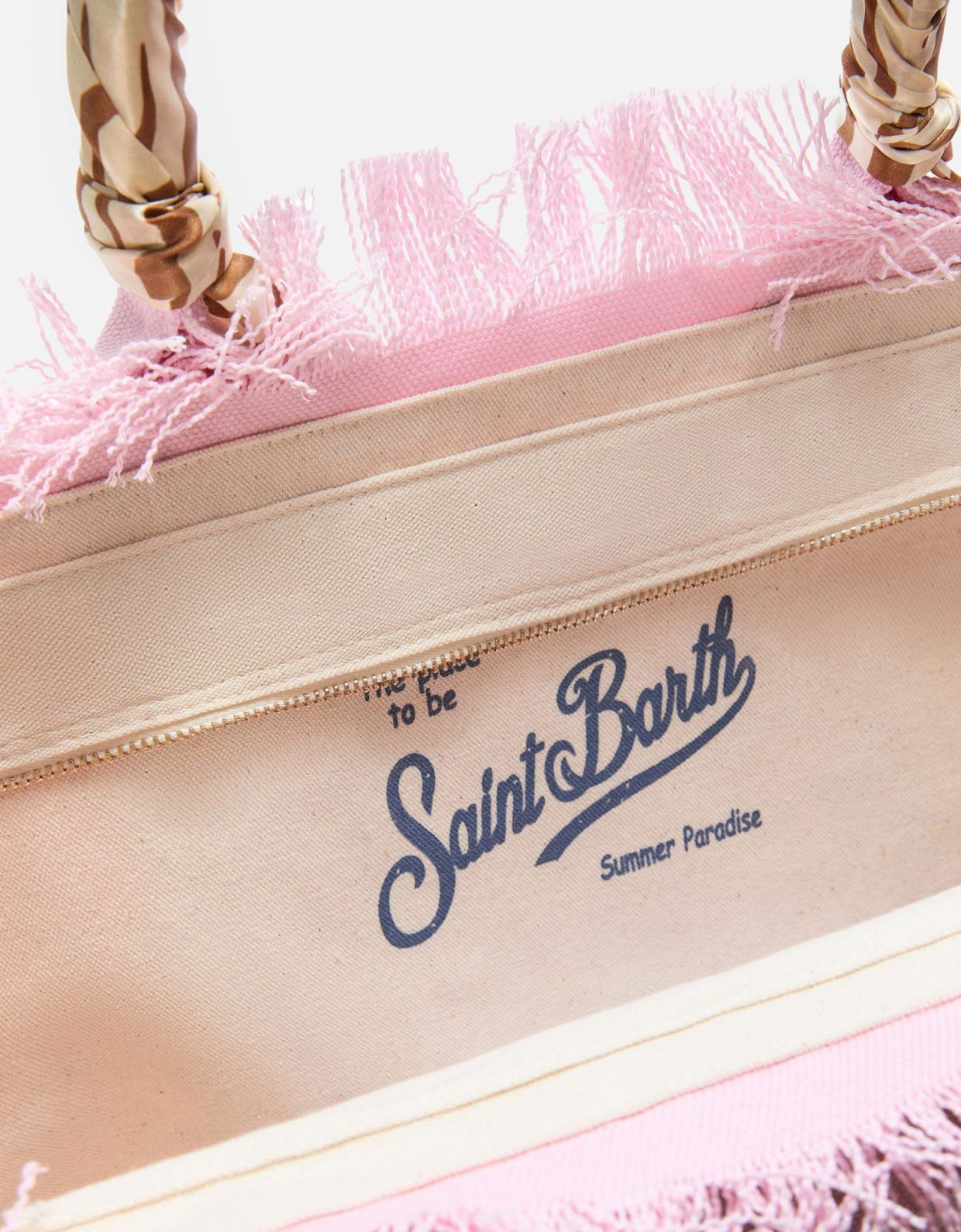 MC2 Saint Barth Pink canvas vanity regular bag with removable twill
