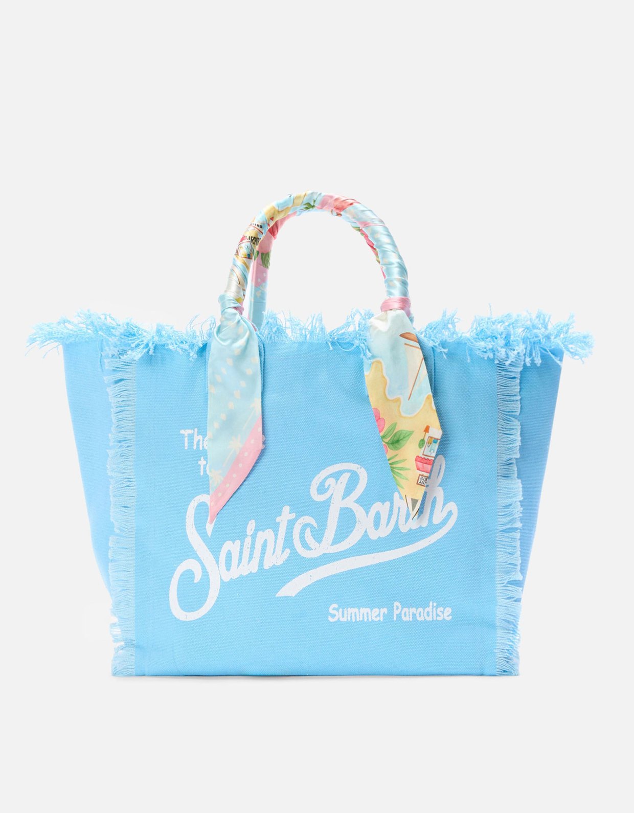 MC2 Saint Barth Light blue canvas vanity regular bag with removable twill