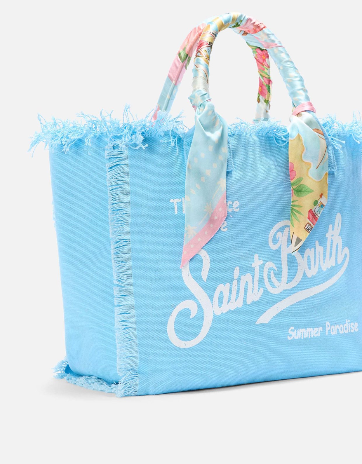 MC2 Saint Barth Light blue canvas vanity regular bag with removable twill