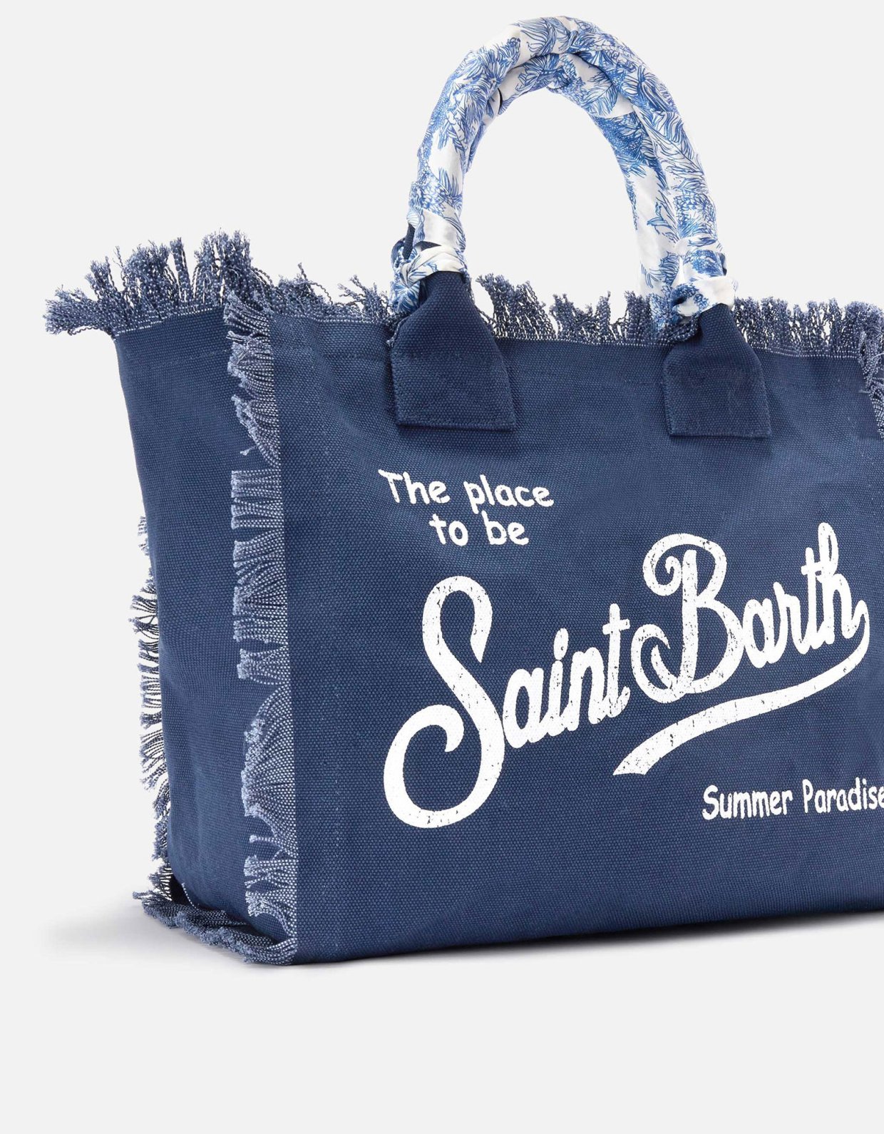 MC2 Saint Barth Blue canvas vanity regular bag with removable twill