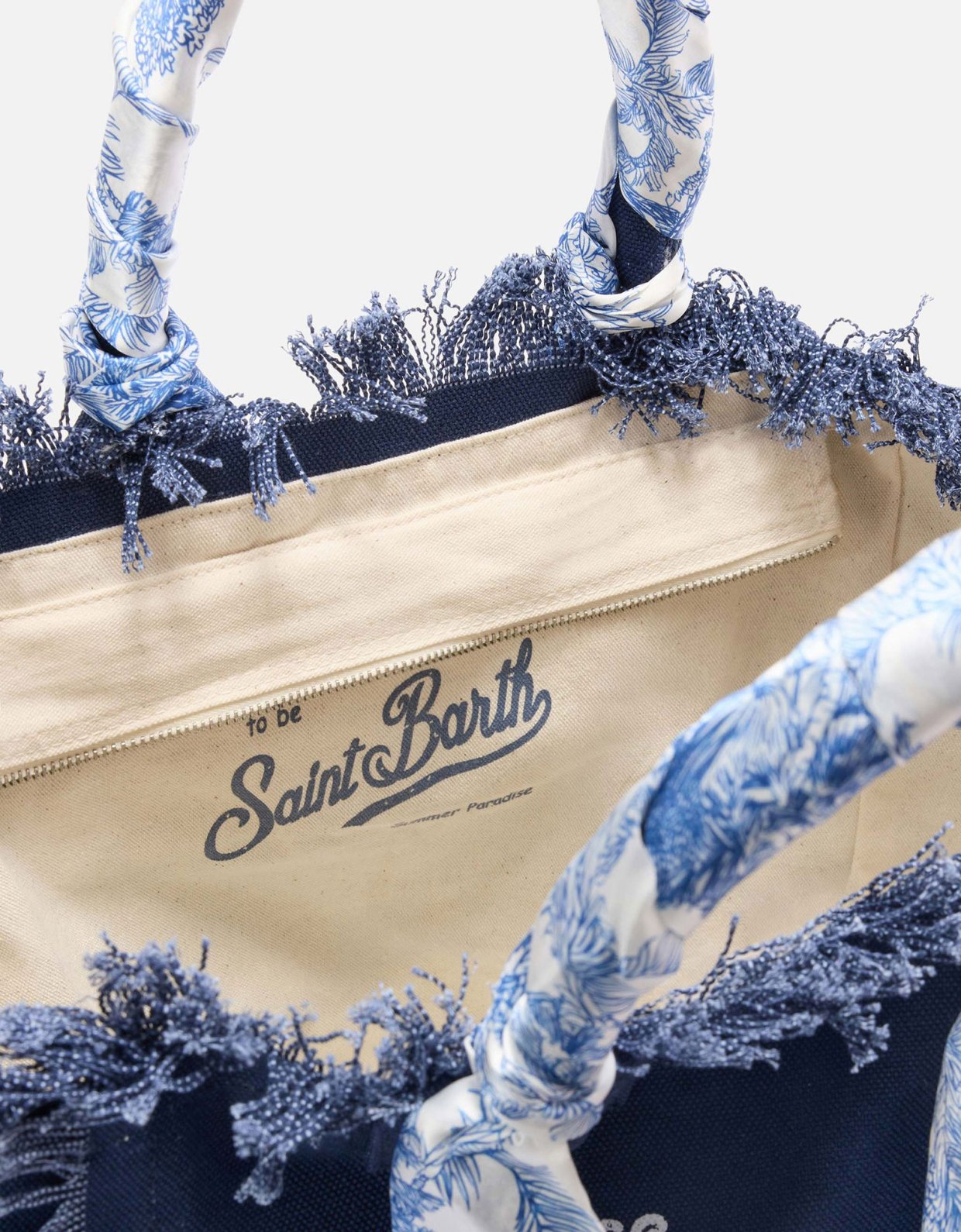 MC2 Saint Barth Blue canvas vanity regular bag with removable twill