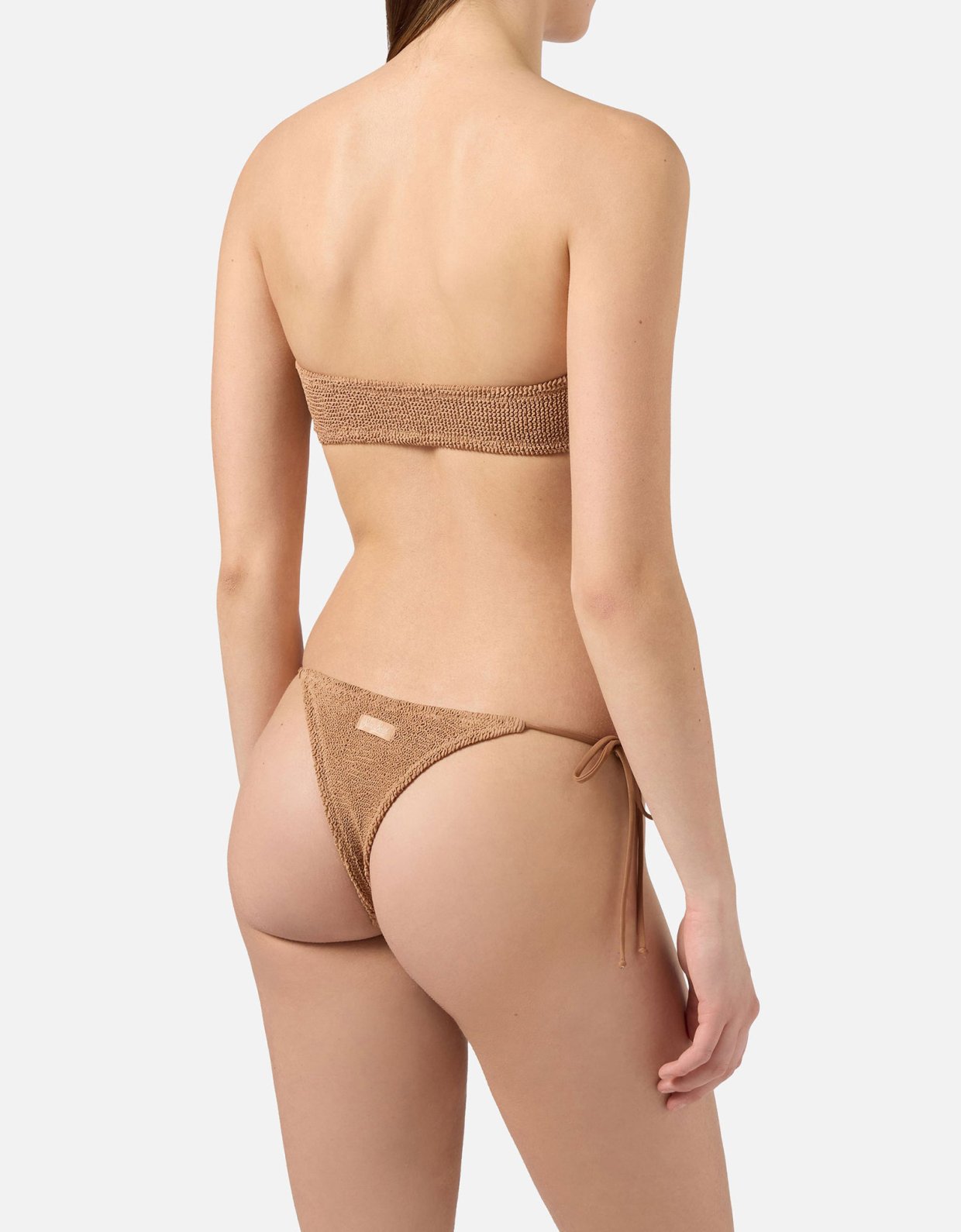 MC2 Saint Barth Yulia dark orange crinkle bikini top