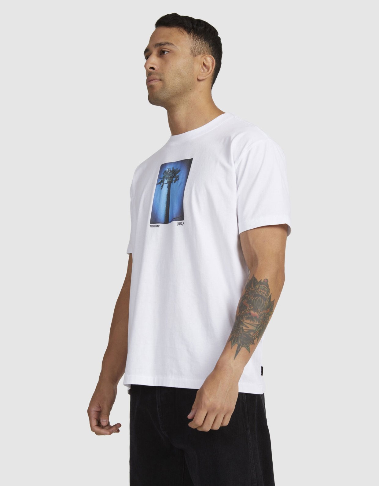 Rvca Palm tv t-shirt white