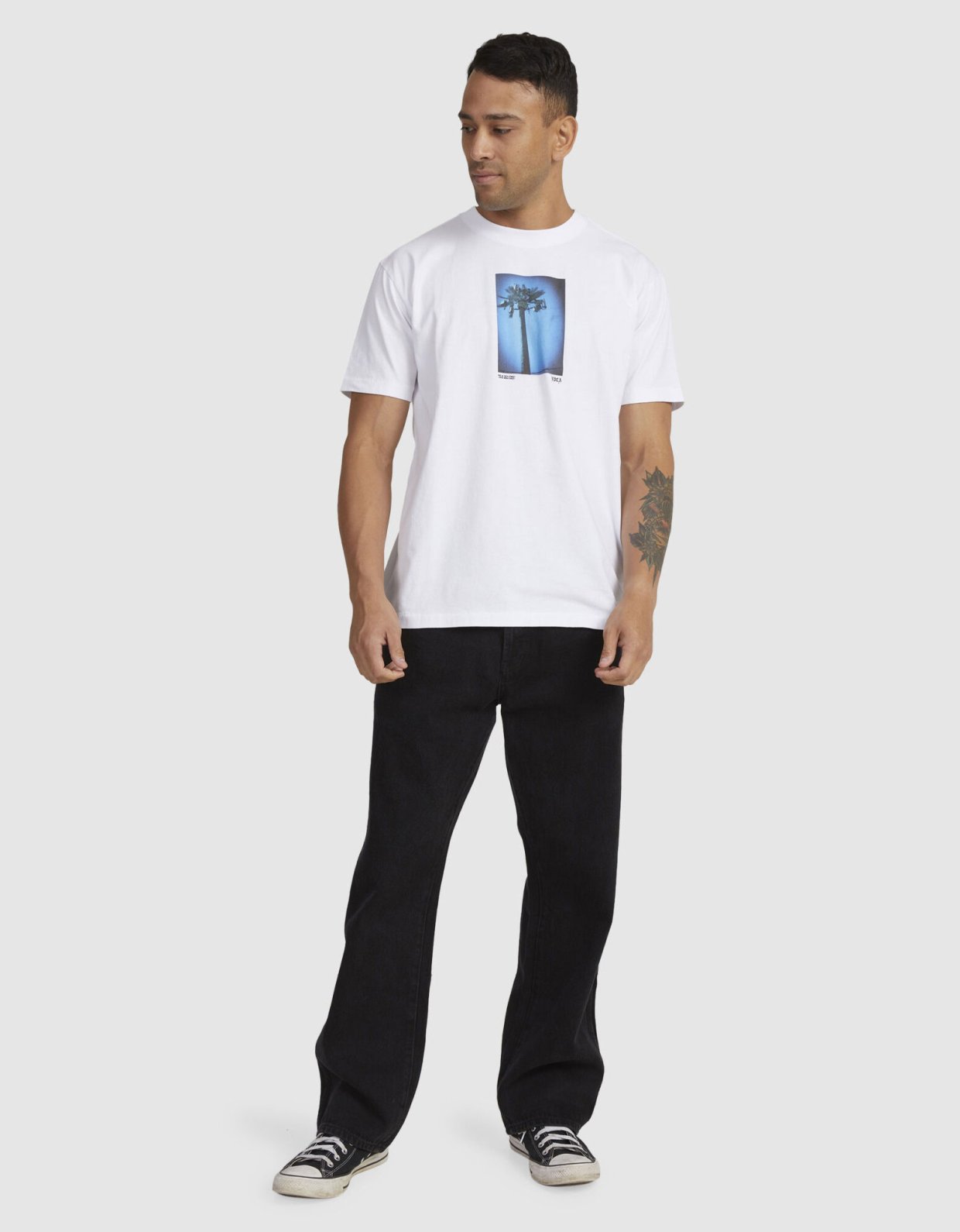 Rvca Palm tv t-shirt white