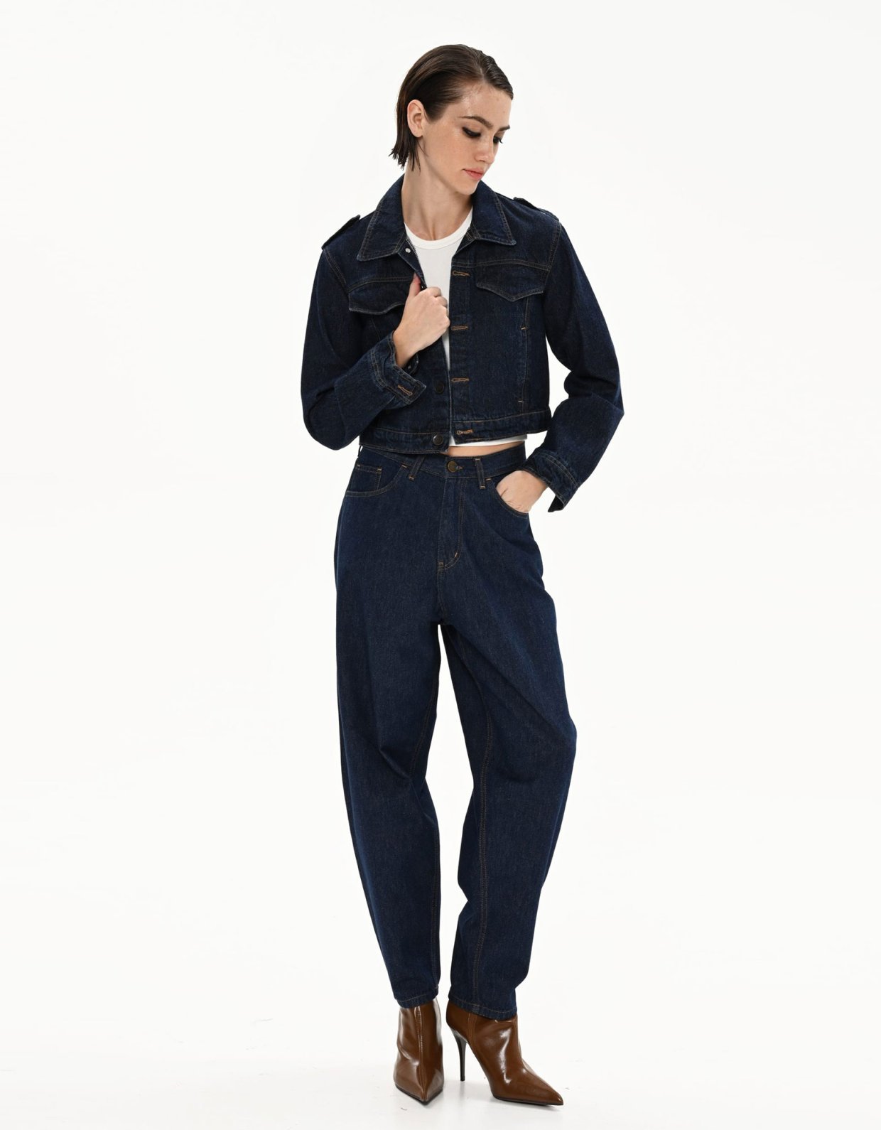 Sac Jeans Faye ocean blue cropped jacket