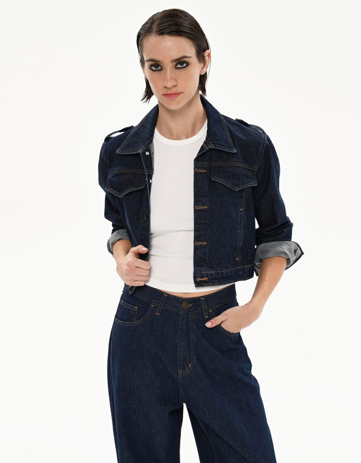 Sac Jeans Faye ocean blue cropped jacket