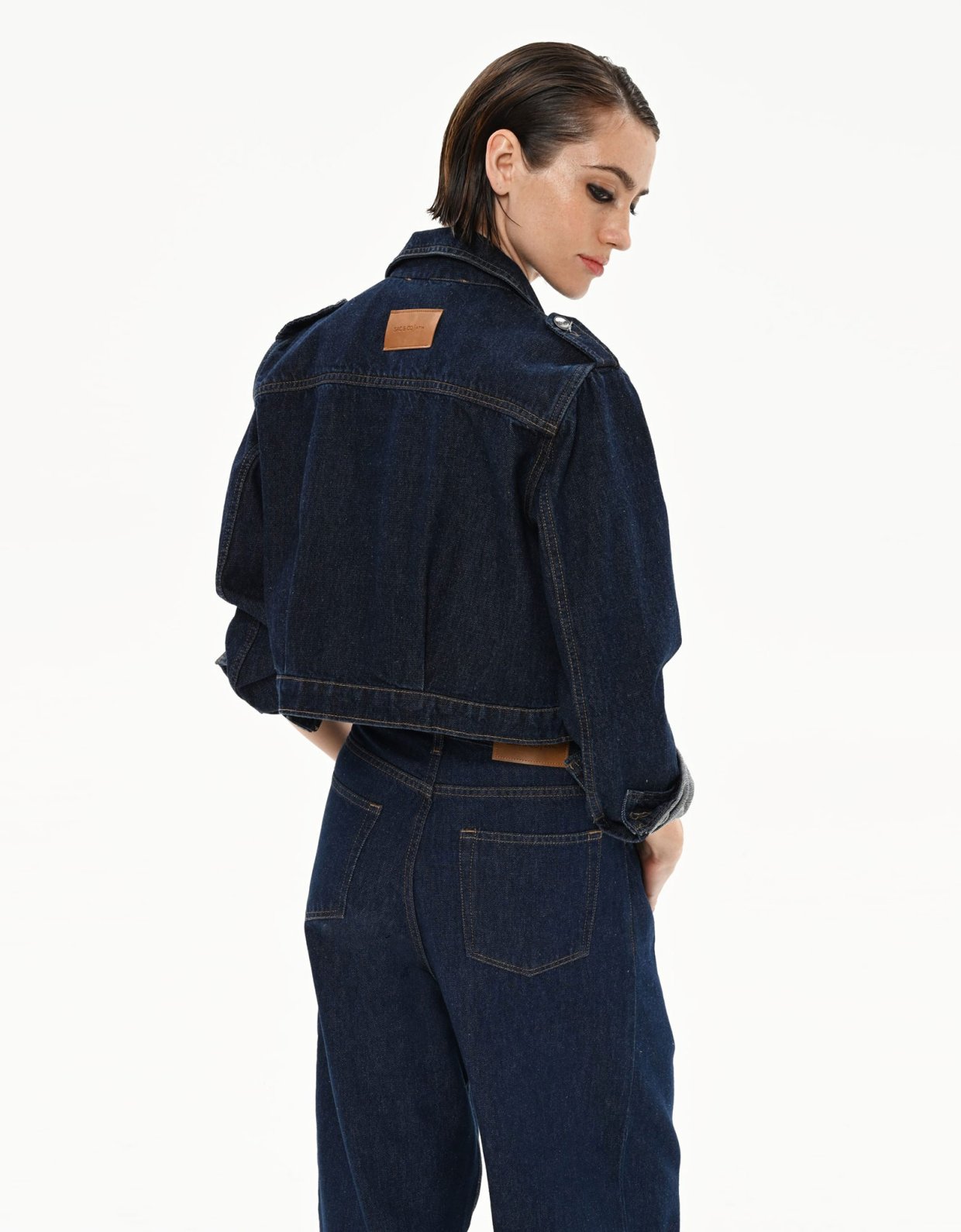 Sac Jeans Faye ocean blue cropped jacket