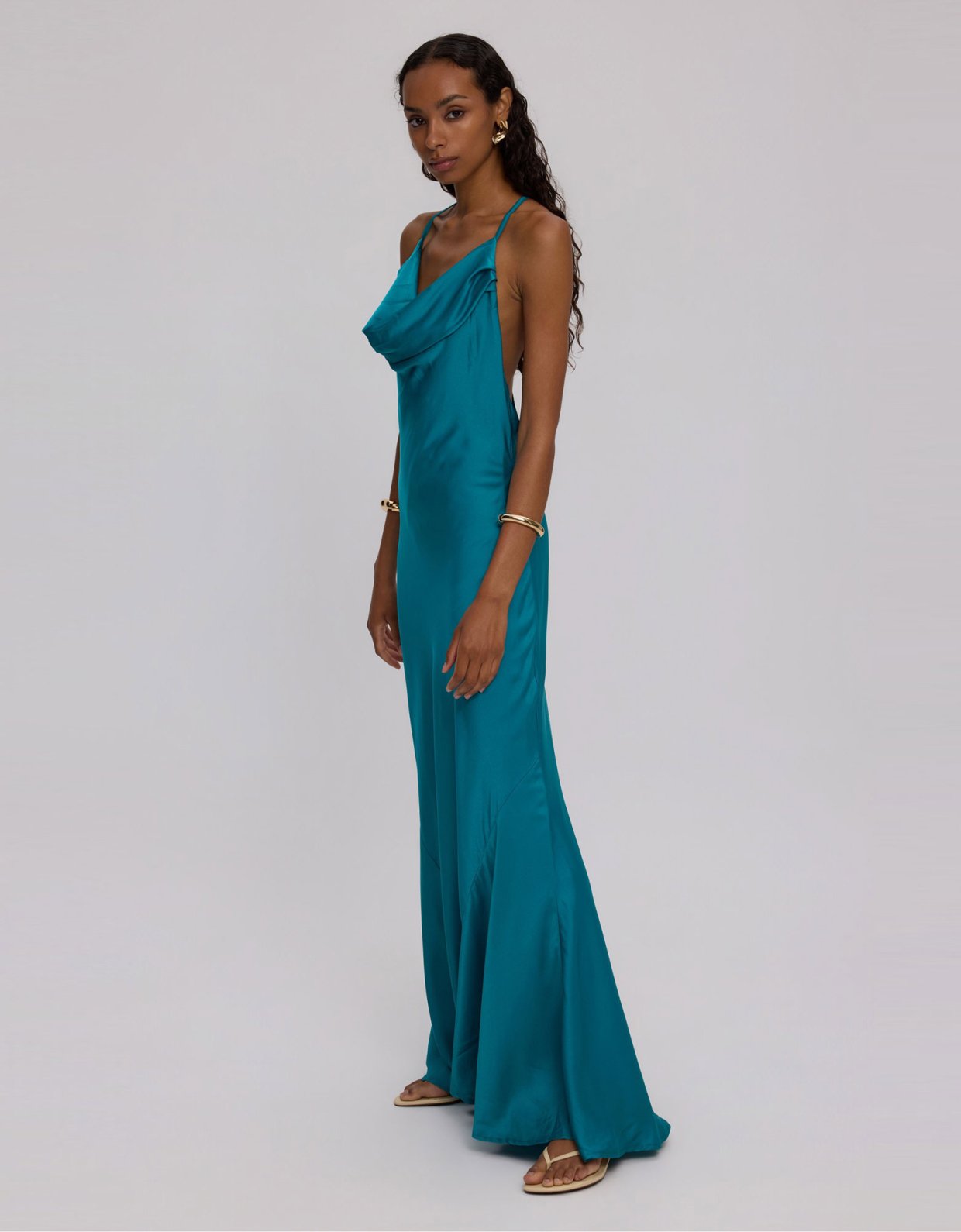 Ciel Concept Effie backless dress petrol