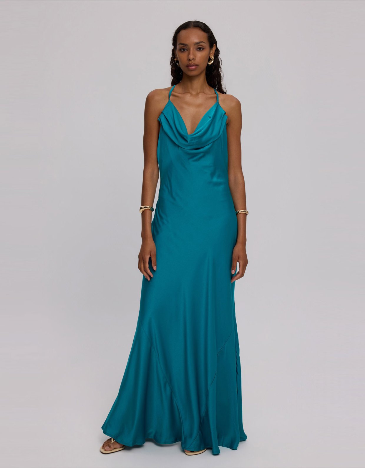 Ciel Concept Effie backless dress petrol