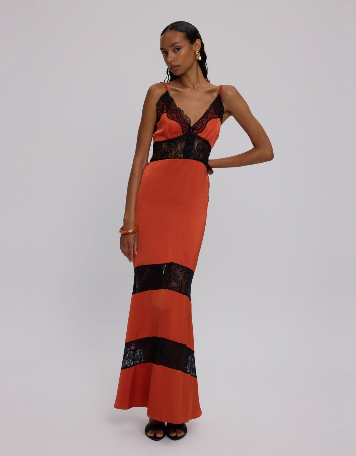 Ciel Concept Burnt orange lace dress