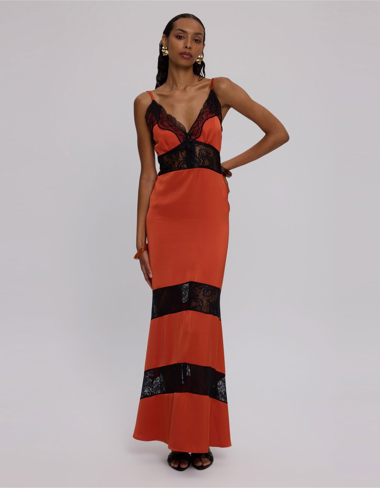 Ciel Concept Burnt orange lace dress
