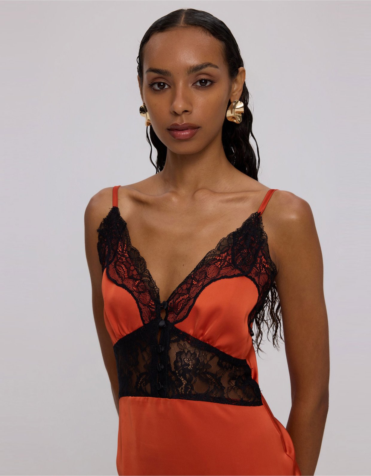 Ciel Concept Burnt orange lace dress