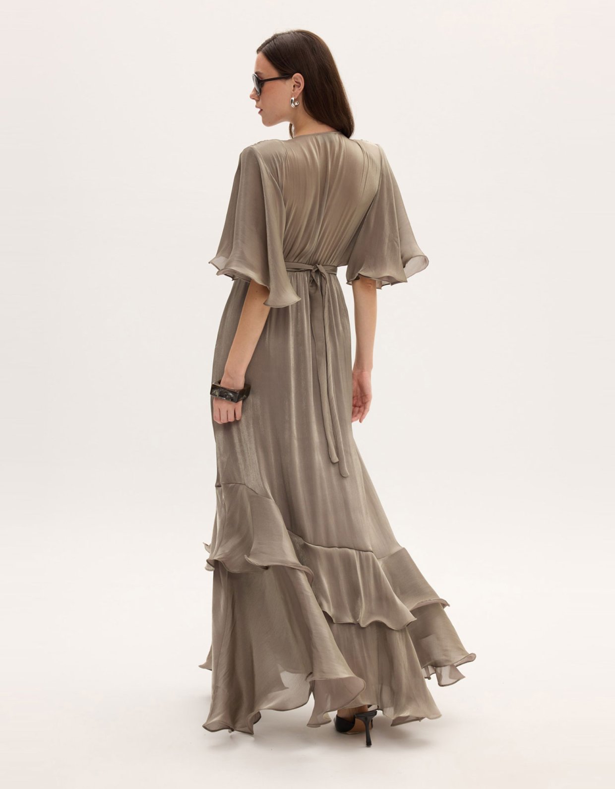 Ciel Concept Fall for you long ruffle dress grey
