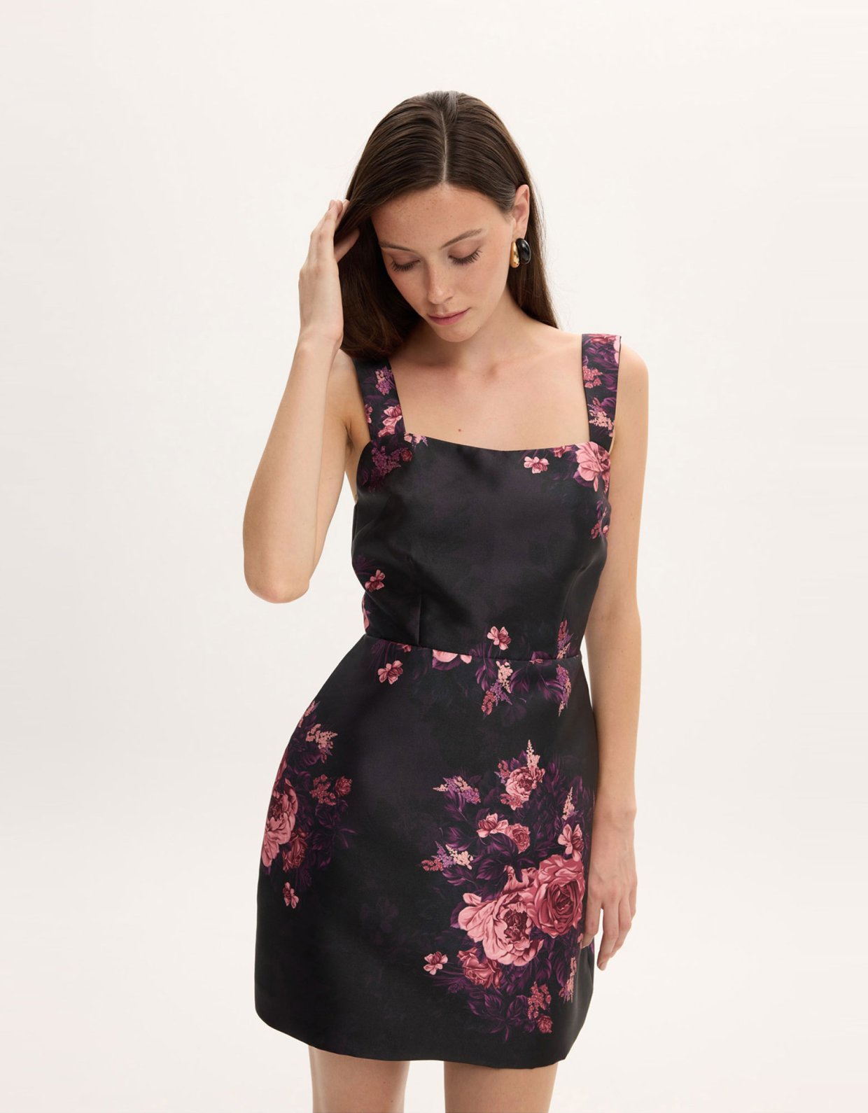 Ciel Concept Maya taffeta mini dress with cape