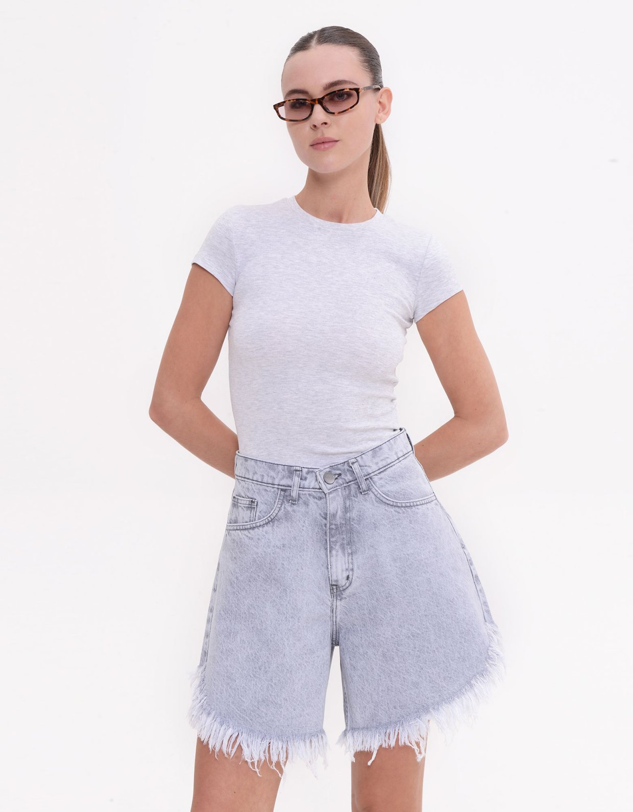 Sac Jeans Domna shorts platinum grey