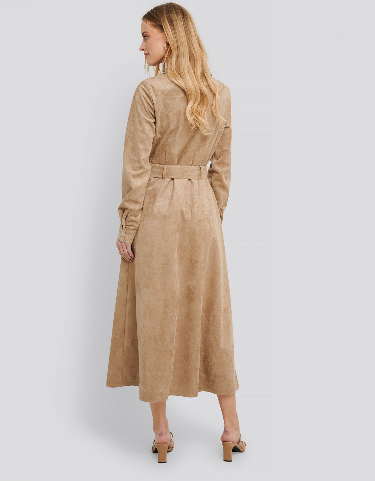 faux suede shirt dress