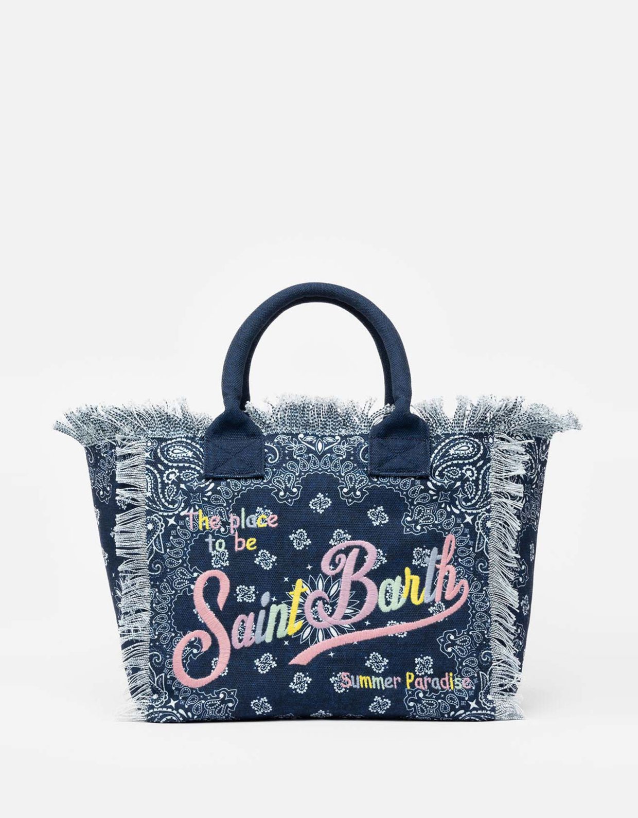 MC2 Saint Barth Vanity cotton canvas tote bag with bandana print