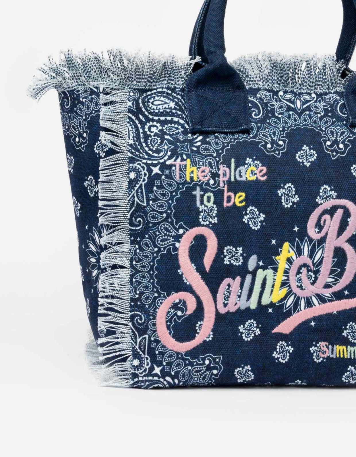MC2 Saint Barth Vanity cotton canvas tote bag with bandana print