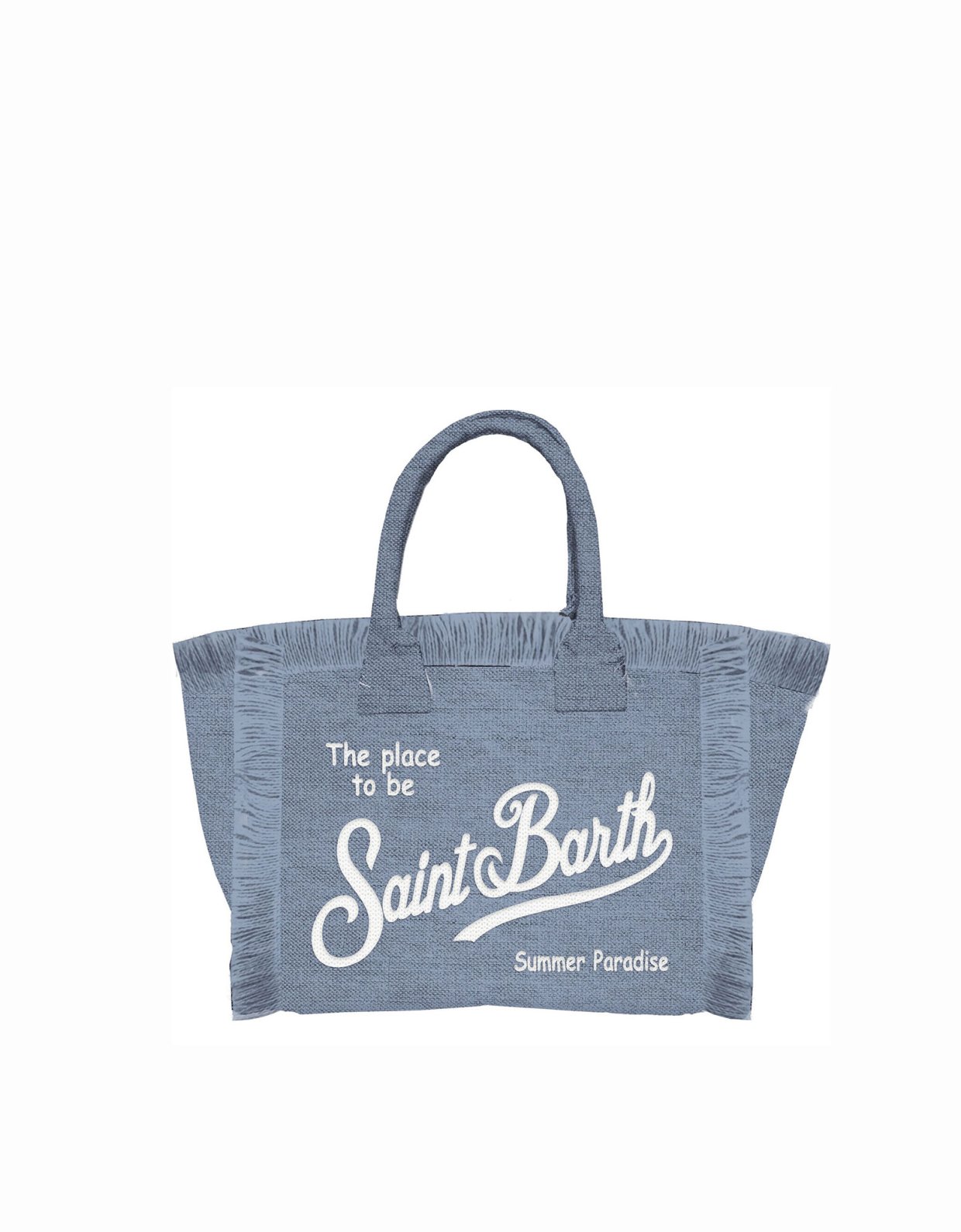 MC2 Saint Barth Denim solid color linen vanity regular bag