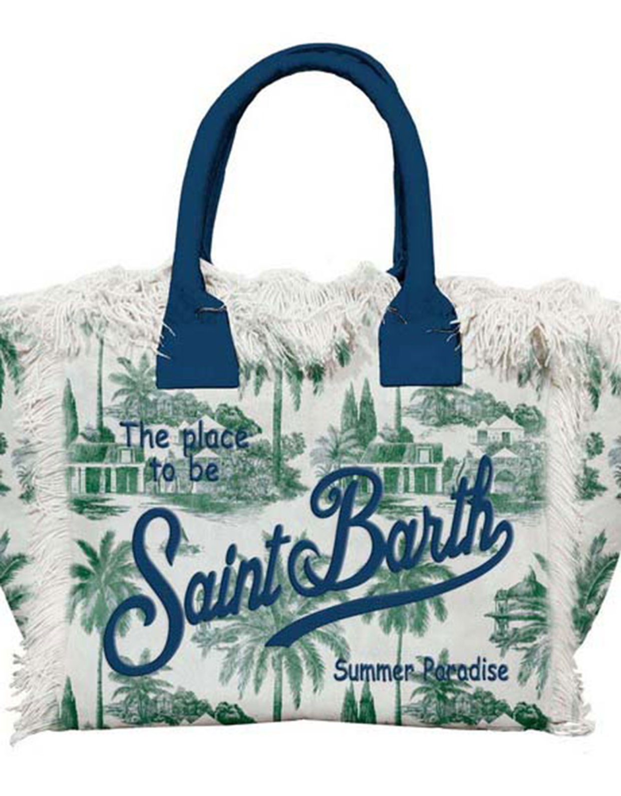 MC2 Saint Barth Vanity cotton canvas tote bag with St Barth logo print