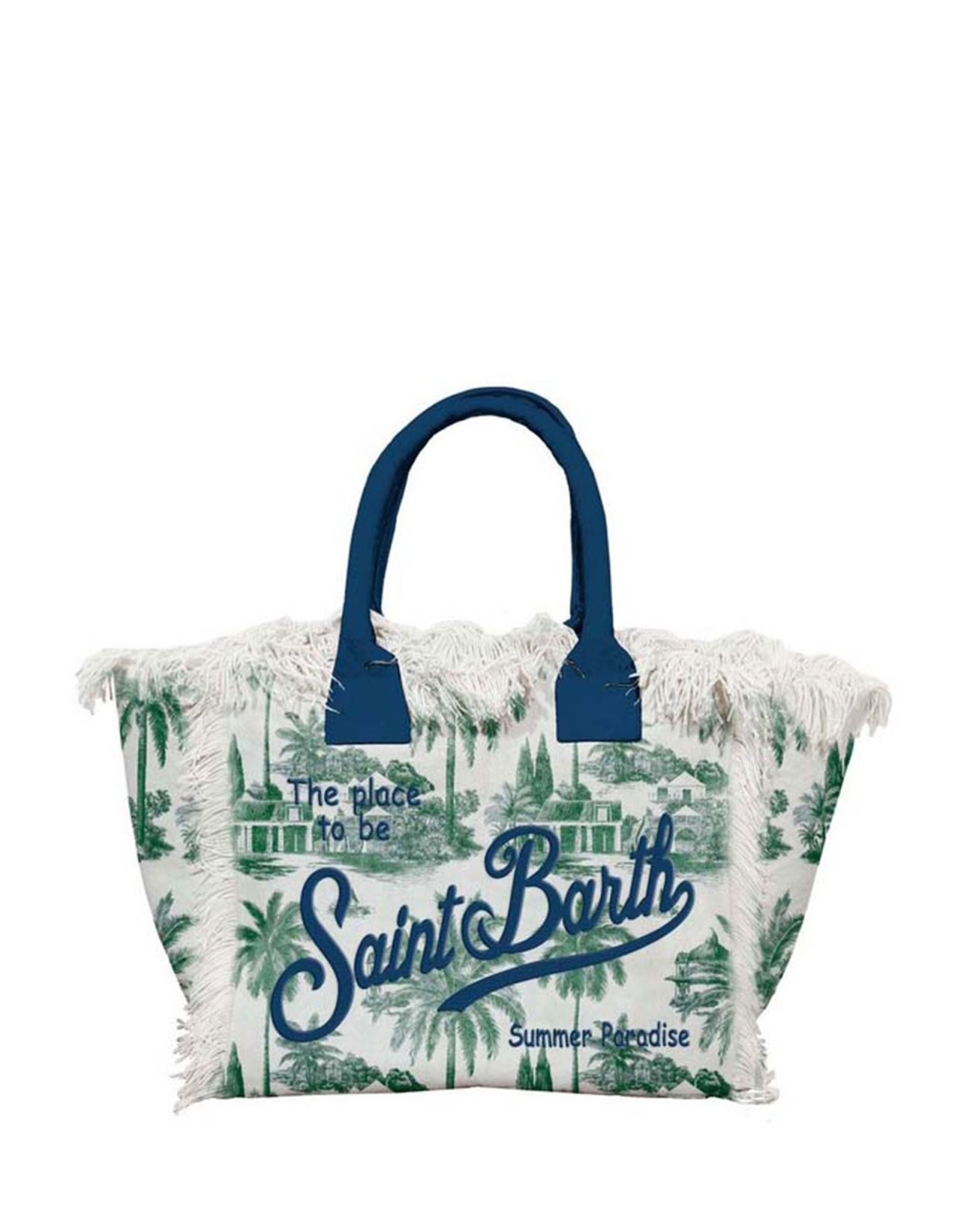 MC2 Saint Barth Vanity cotton canvas tote bag with St Barth logo print