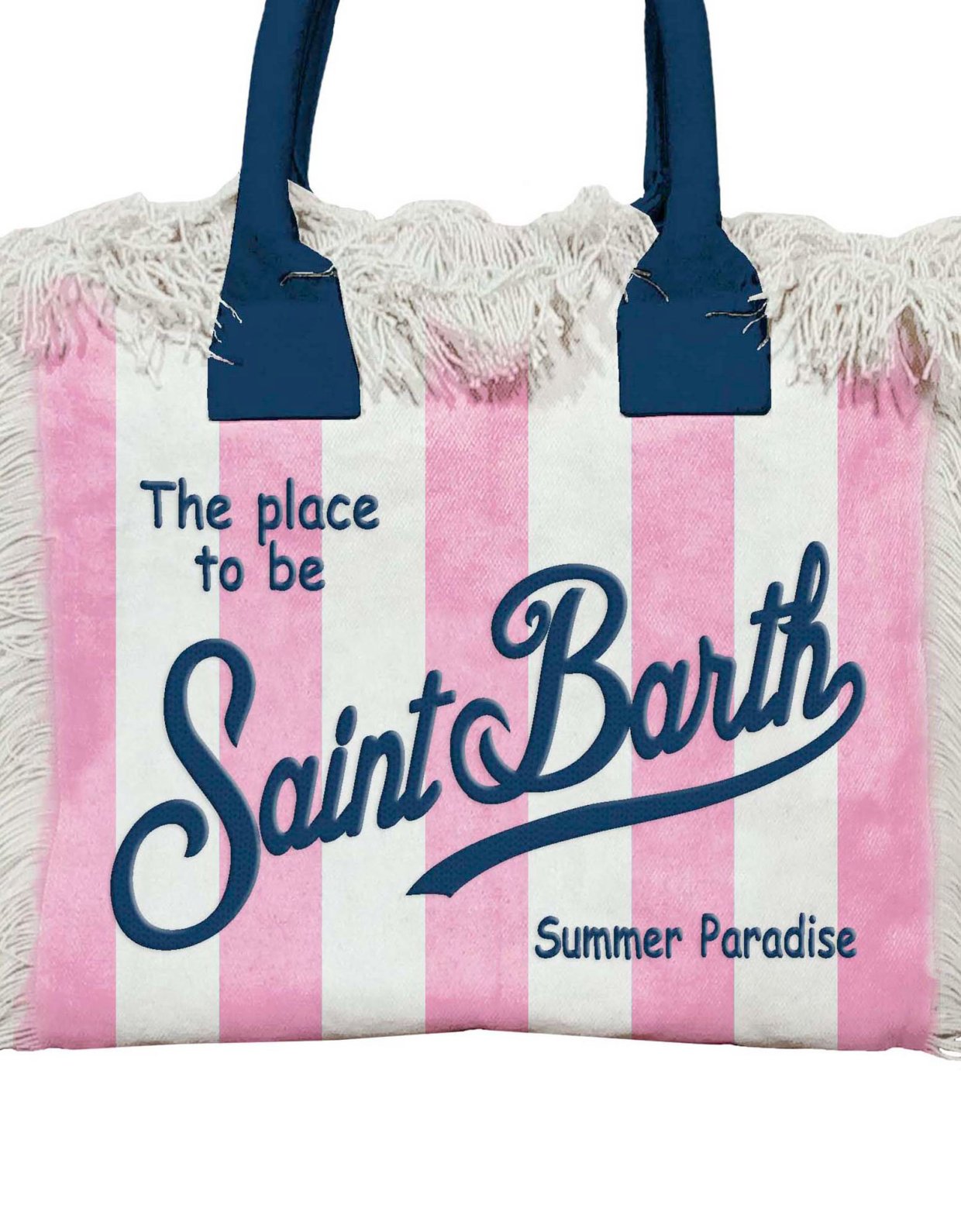 MC2 Saint Barth Regular vanity canvas bag with pink vertical stripes