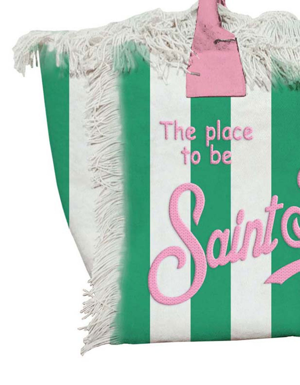 MC2 Saint Barth Vanity cotton canvas striped tote bag with embroidered logo